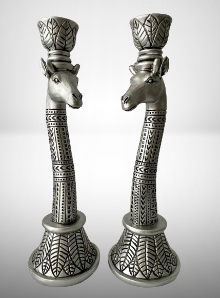 Kerzenhalter - Design Statement - Metall-Look silberfarbig