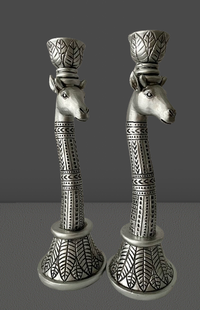 Kerzenhalter - Design Statement - Metall-Look silberfarbig