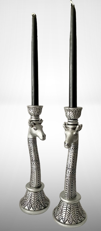 Kerzenhalter - Design Statement - Metall-Look silberfarbig