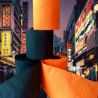 MIX ONE – BLACK & ORANGE EDITION | deSIGN Toilettenpapier 3-lagig (12 Rollen)