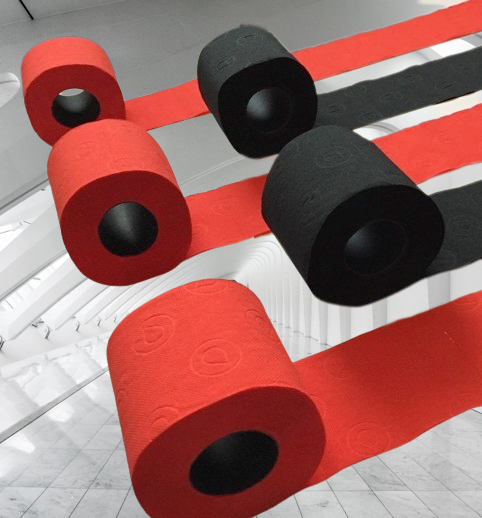 MIX ONE – BLACK & RED EDITION | deSIGN Toilettenpapier 3-lagig (12 Rollen)