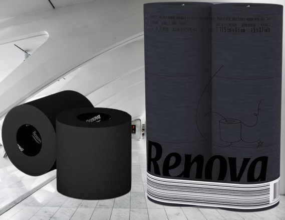 COLOR ONE – BLACK EDITION | deSIGN Toilettenpapier 3-lagig + Handtuch-Rolle