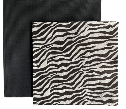 TableART • Papierservietten SchwarzWeiss Mix "Zebra"