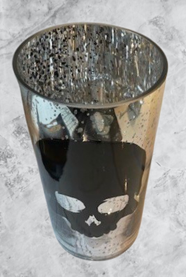 GLITTER SKULL  Windlicht