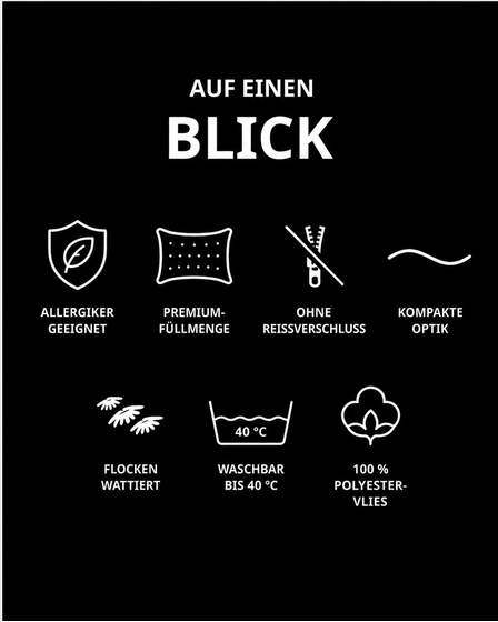 Produkteigenschaften und Pflegehinweise des streetART EVERYDAY basicLINE Füllkissens aus Polyester-Vlies