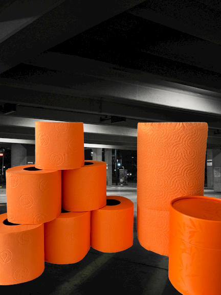 COLOR ONE – ORANGE EDITION | deSIGN Toilettenpapier 3-lagig + Handtuch-Rolle